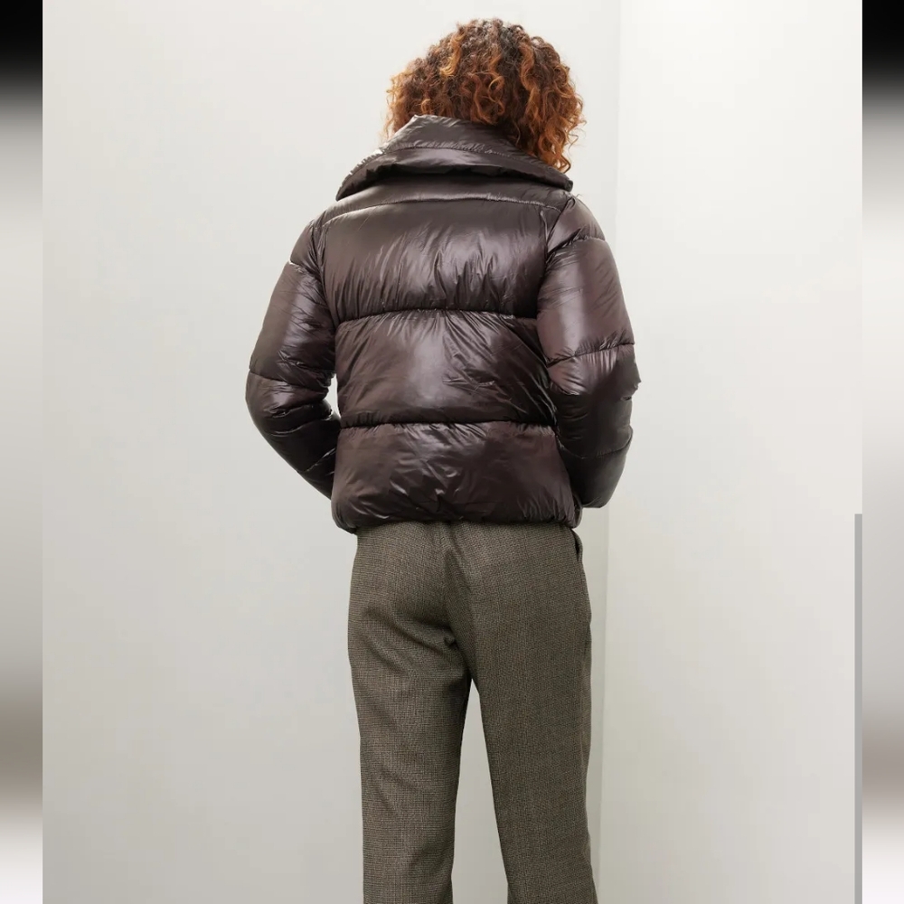 Save The Duck Ishya Brown Crop Puffer Jacket Size S - Picture 4 of 11